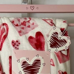 Valentine Hearts Plush Throw Blanket
